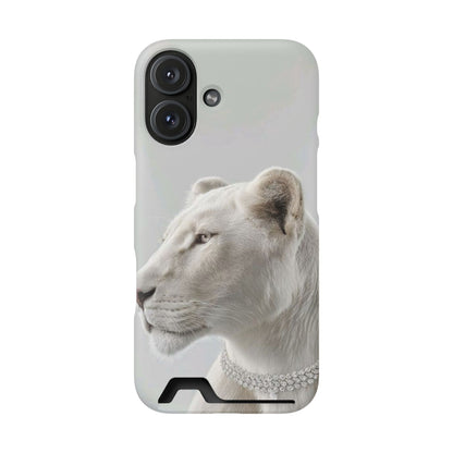 Pearl White Lion Phone Card Case