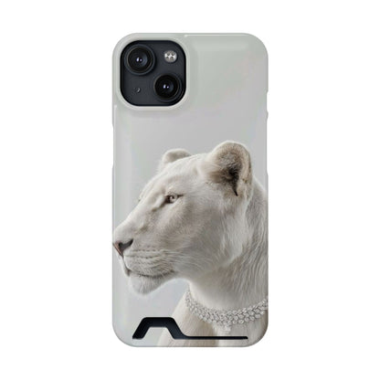 Pearl White Lion Phone Card Case