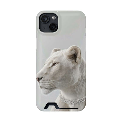 Pearl White Lion Phone Card Case