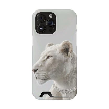 Pearl White Lion Phone Card Case
