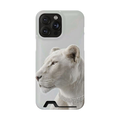 Pearl White Lion Phone Card Case