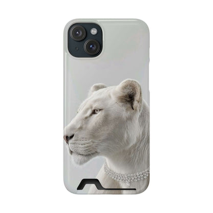 Pearl White Lion Phone Card Case