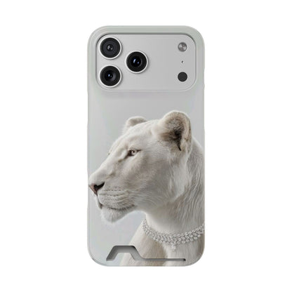 Pearl White Lion Phone Card Case