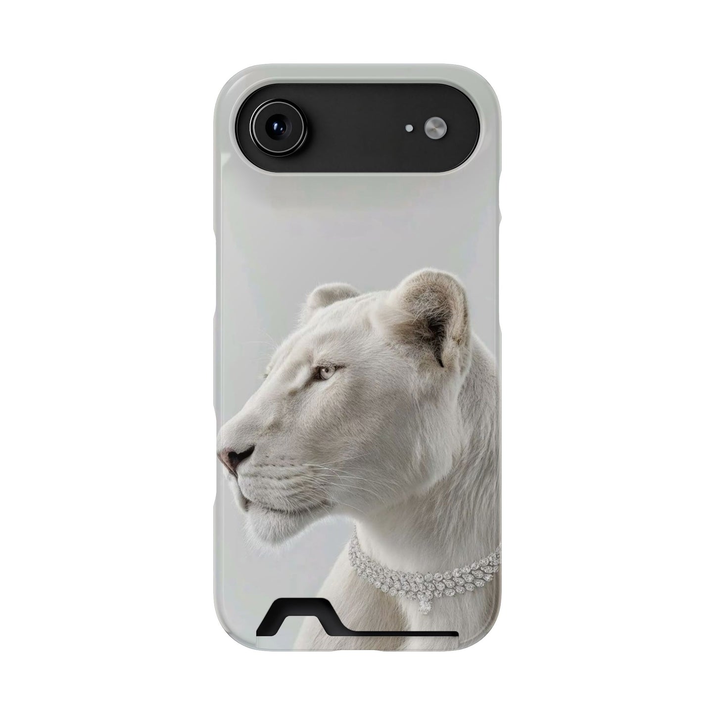 Pearl White Lion Phone Card Case