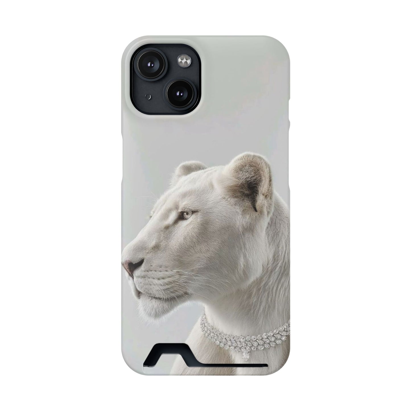 Pearl White Lion Phone Card Case