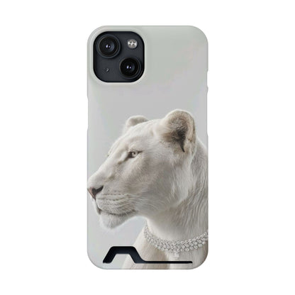 Pearl White Lion Phone Card Case