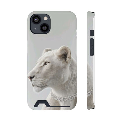 Pearl White Lion Phone Card Case