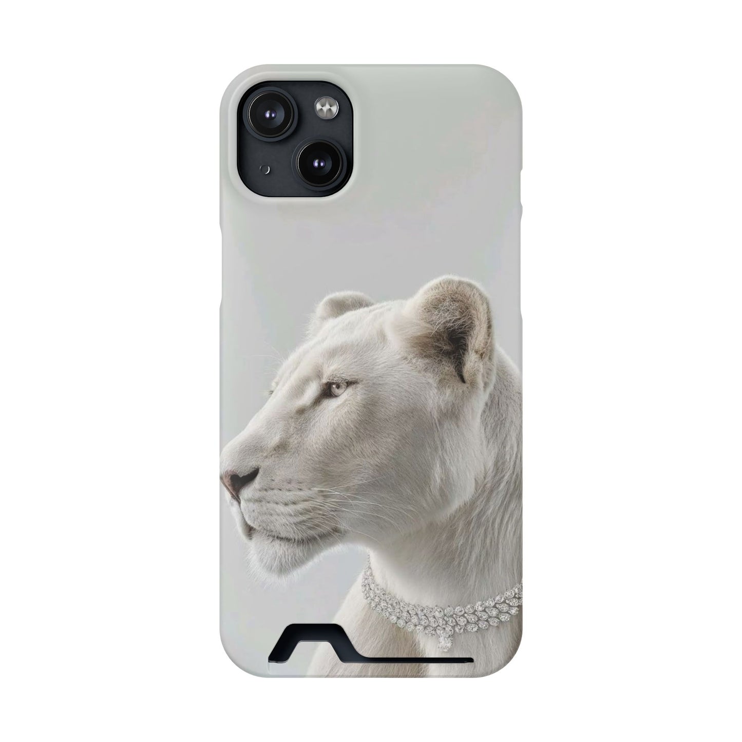Pearl White Lion Phone Card Case