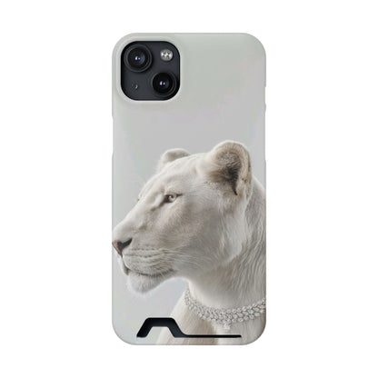 Pearl White Lion Phone Card Case