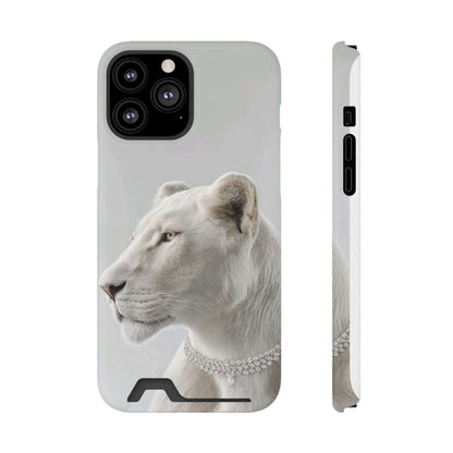 Pearl White Lion Phone Card Case