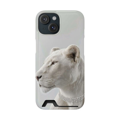 Pearl White Lion Phone Card Case
