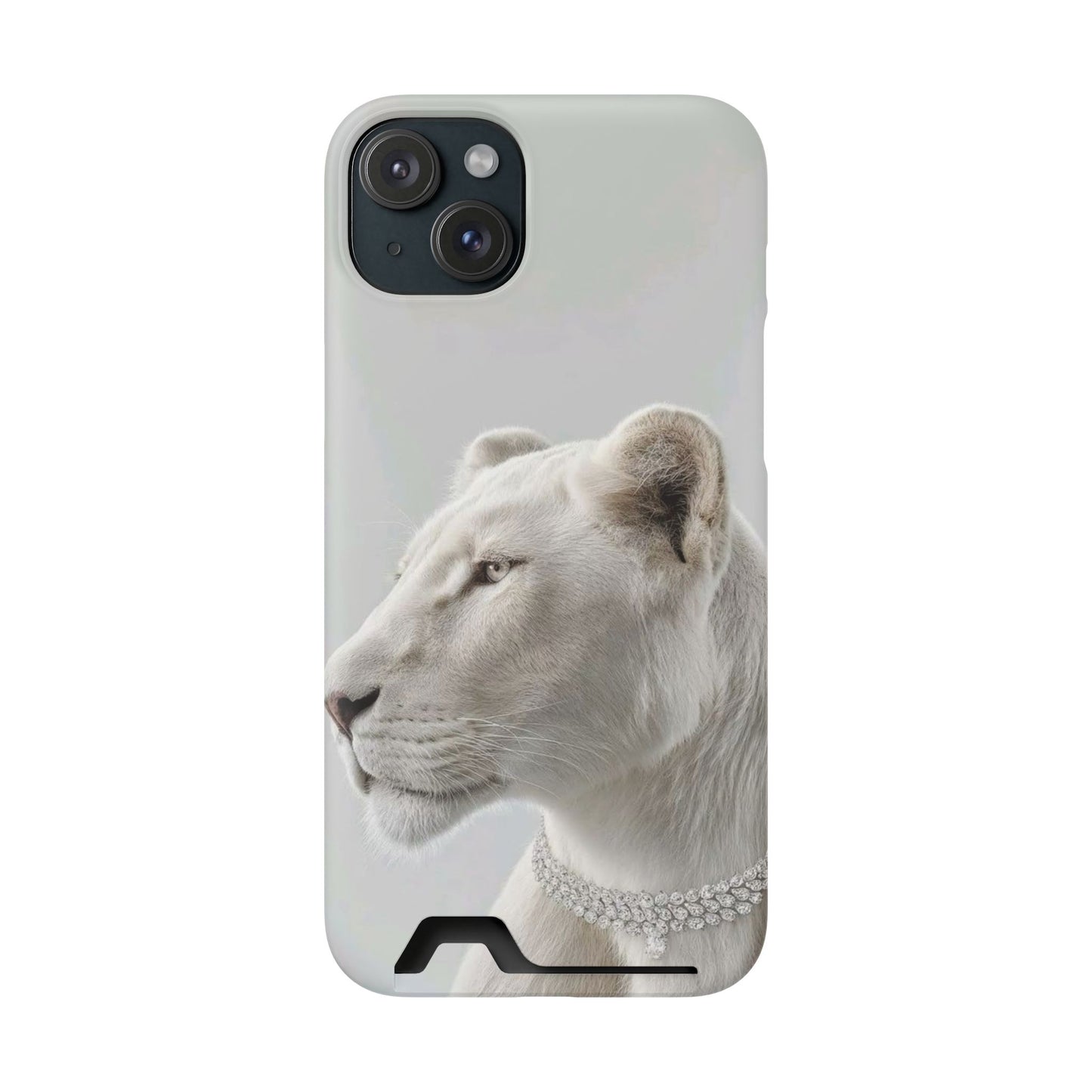 Pearl White Lion Phone Card Case