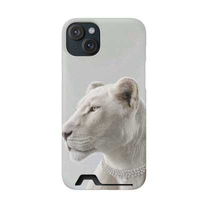 Pearl White Lion Phone Card Case